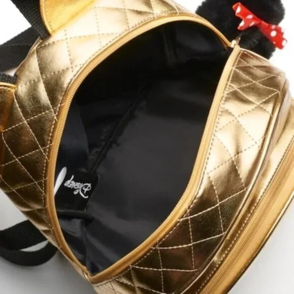 Disney Mickey Mouse 3-D Gold Quilted Mini Backpack - Picture 4 of 4
